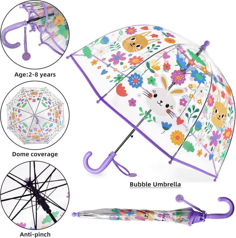 RONIARE Kids Umbrella Clear Bubble Umbrellas for Rain,Safety Dome Windproof Umbrella for Kid Girls and Boys - Image 4